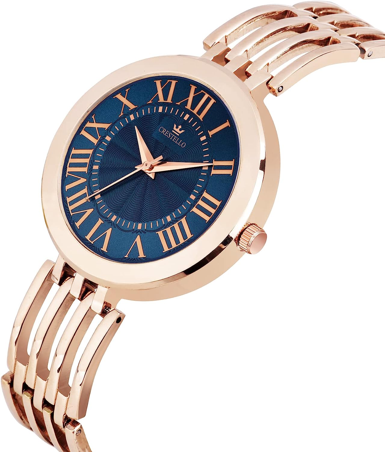 Crestello Rose Gold/Brown Plated Bracelet Analog Wrist Watch for Women - Image 2